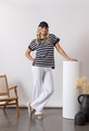 VASSALLI DROP SLEEVE TOP WITH STEPPED HEM