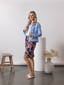 VASSALLI PRINTED LIGHTWEIGHT SKIRT WITH CENTRE BACK VENT