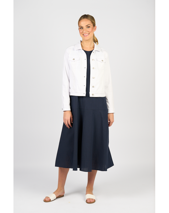 VASSALLI DENIM JACKET WITH CONTRAST PANELS