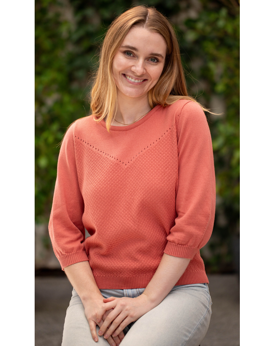 COUNTRY LIANE EYELET YOKE JUMPER