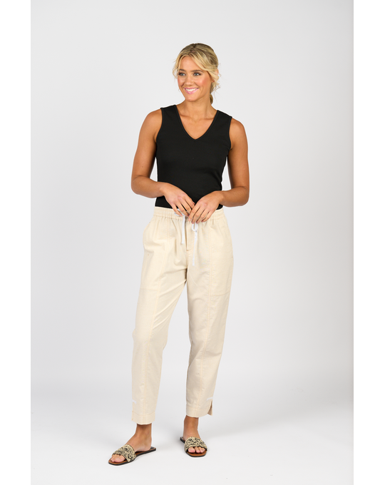 VASSALLI RELAXED LEG ANKLE GRAZER PANT