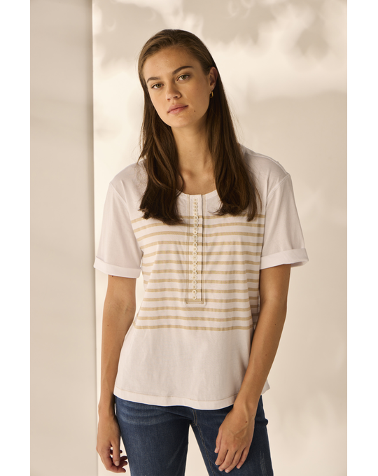 LANIA PEARL STRIPE TOP