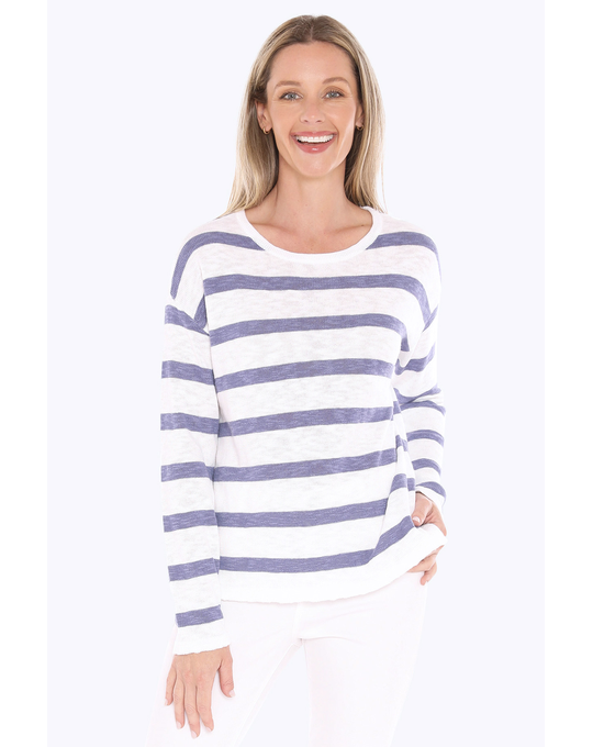JUMP STRIPE SLUB PULLOVER