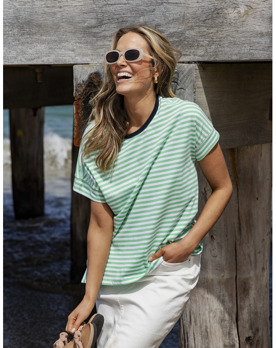 ELM JARRAH STRIPE S/S TEE