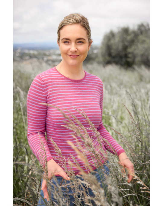 ROYAL MERINO TUCK STITCH STRIPE JUMPER