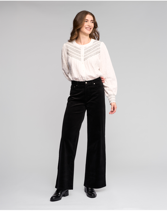 VASSALLI EMPIRE WIDE LEG CORD PANT
