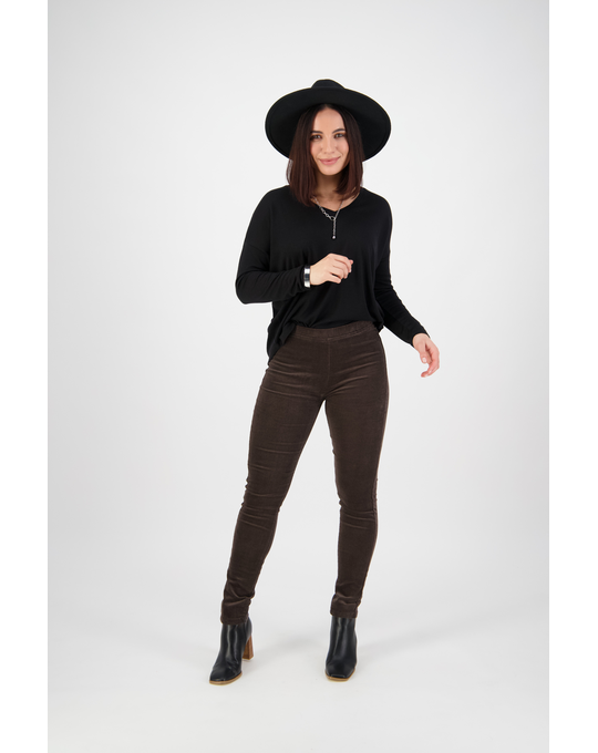 VASSALLI SKINNY LEG PULL ON CORD PANT