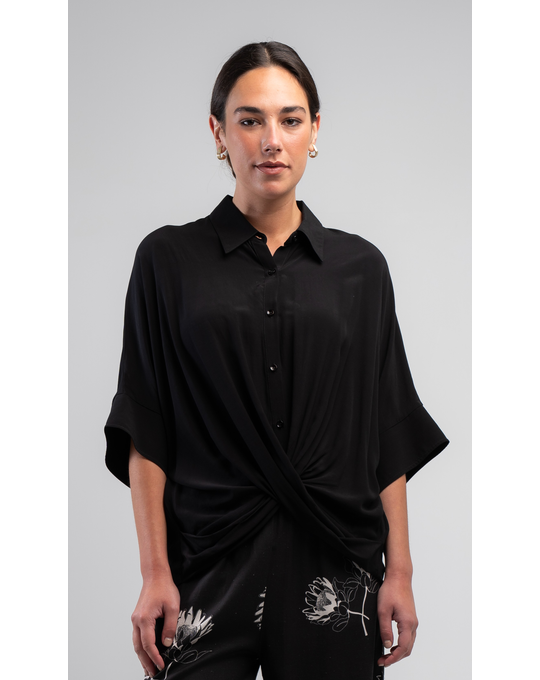 OBI POPPY CROSSOVER SHIRT