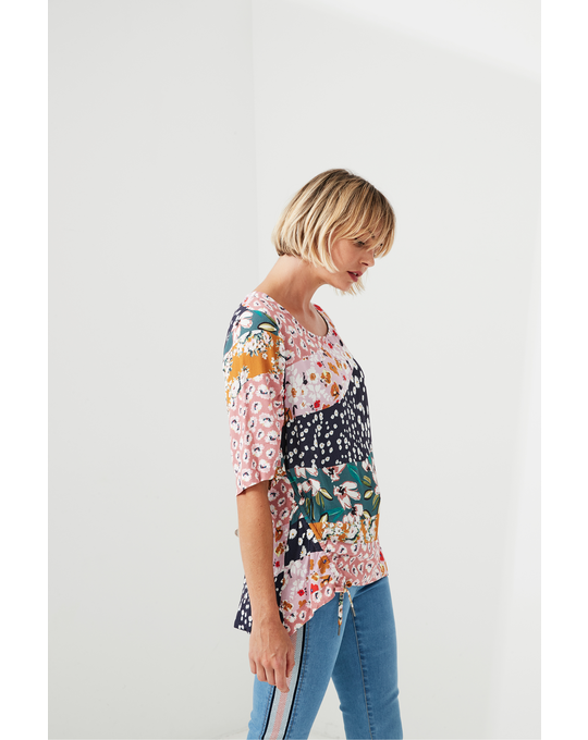 LANIA SWIPE FLORAL TOP