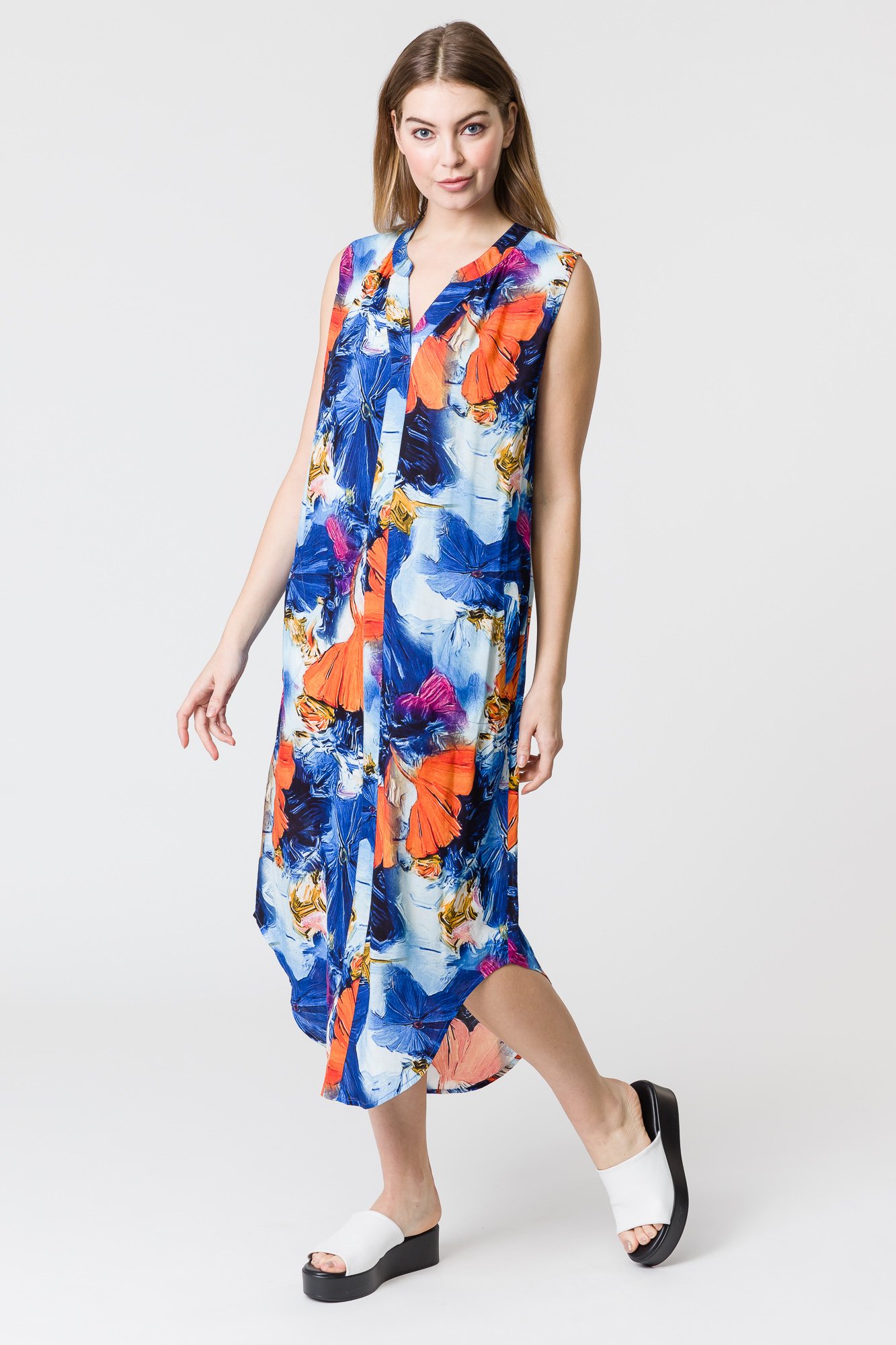 BLACKSTONE LONG LINE FLORAL DRESS Dresses Status Clothing