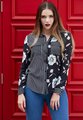 VASSALLI CONTRAST PRINT LONG SLEEVE SHIRT