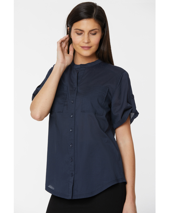 NYDJ SHORT SLEEVE BLOUSE WITH TABS