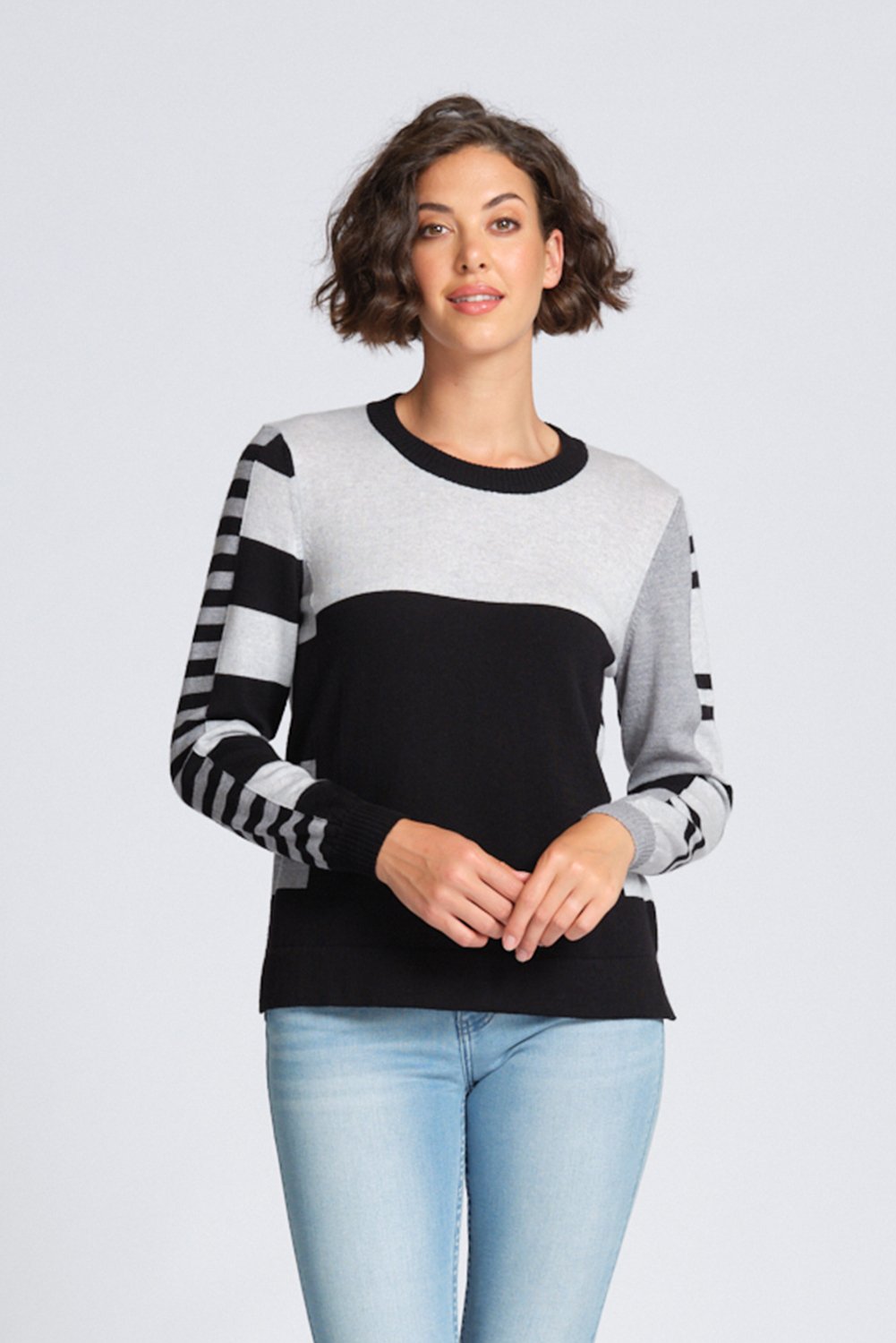 OPTIMUM BLOCK & STRIPE JUMPER - Knitwear : Status Clothing - OPTIMUM W 22