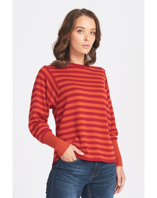 OPTIMUM FUNKY SLEEVE STRIPE JUMPER - Knitwear : Status Clothing ...