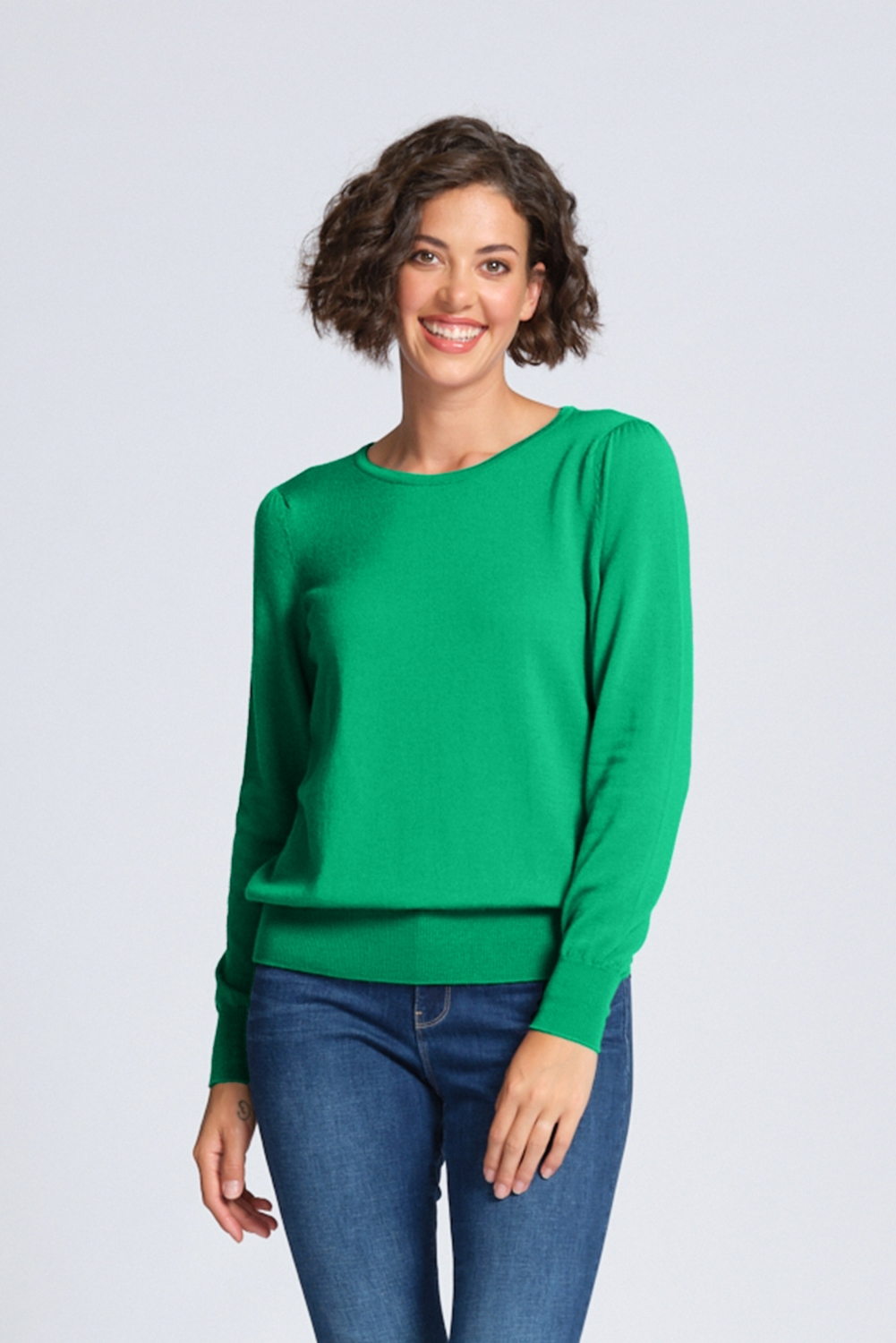 OPTIMUM EASY FIT ROUND NECK BOTTOM BAND - Knitwear : Status Clothing ...