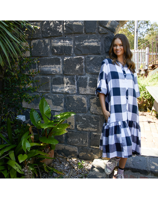 ELM WILLOW CHECK DRESS Dresses Status Clothing ELM S 22