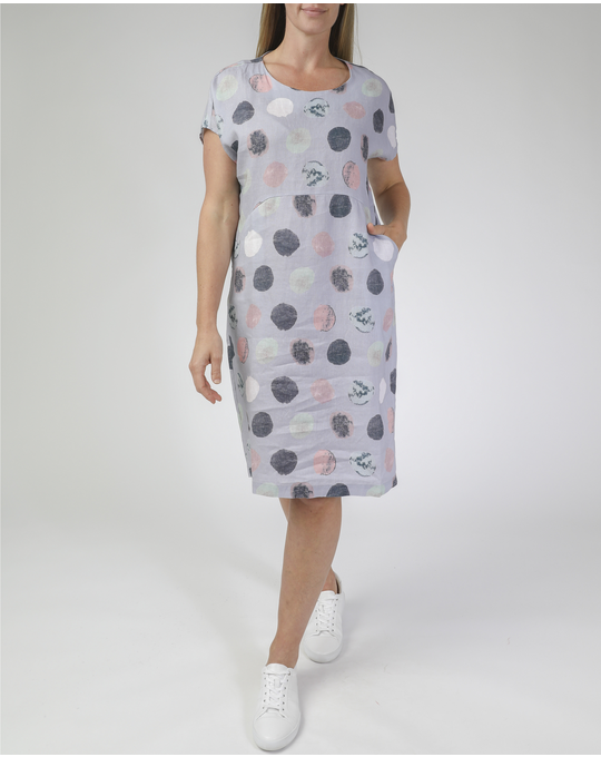 JUMP MULTI SPOT LINEN DRESS