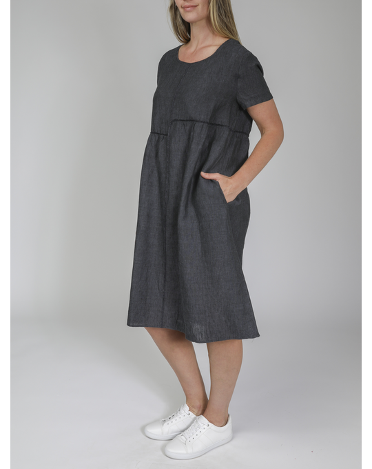 JUMP EXPOSED SEAM GATHER LINEN DRESS - Dresses : Status Clothing - JUMP ...