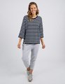 ELM AMELIE STRIPE 3/4 SLEEVE TOP