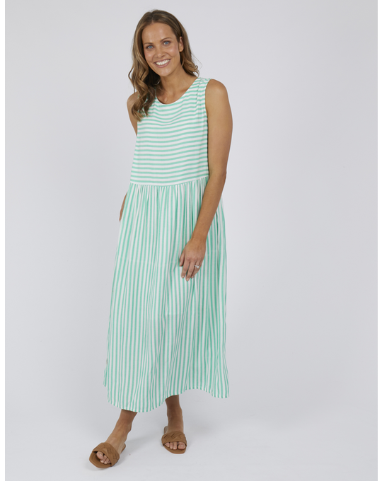 ELM AURORA STRIPE MIDI DRESS