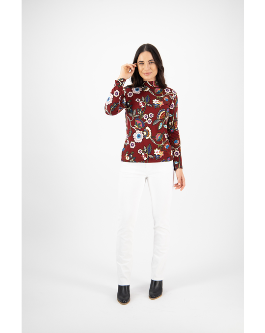 VASSALLI LONG SLEEVE TOP WITH HIGH NECK