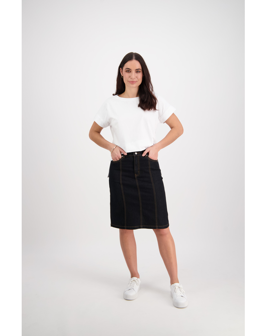 VASSALLI Contrast stitch skirt 