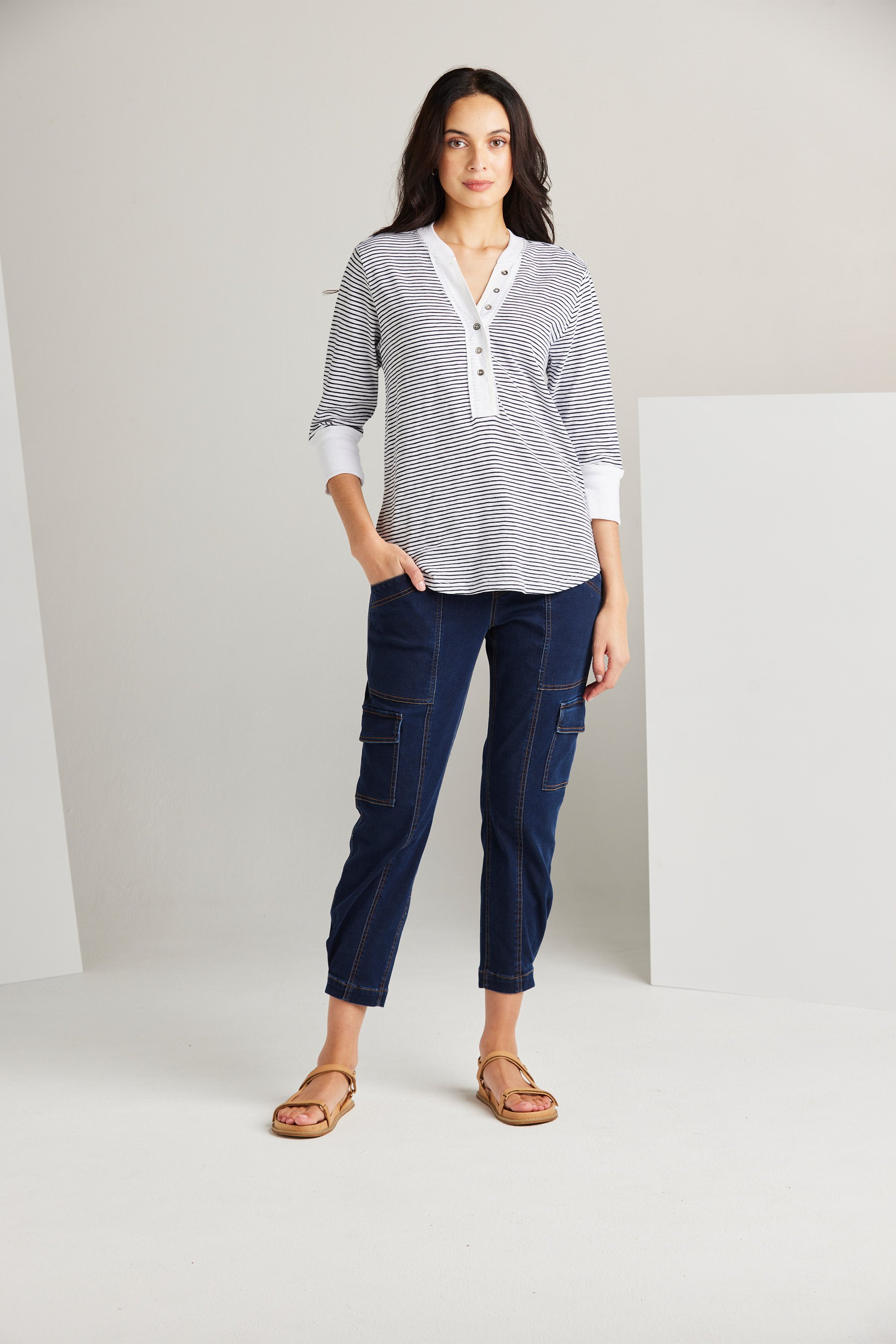 LANIA CREW STRIPE TOP Tops Status Clothing LANIA S 23