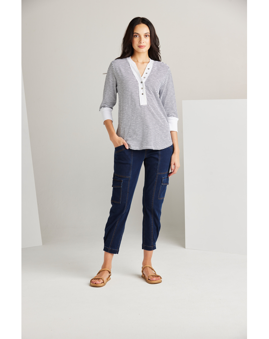 LANIA CREW STRIPE TOP Tops Status Clothing LANIA S 23